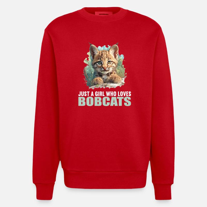 Bobcats Rotluchse Rotluchs Luchs - Heavyweight Oversized Organic Crew Neck Made in EU - Rot