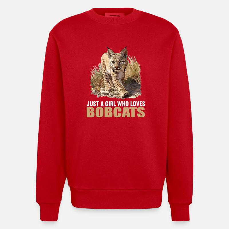 Bobcats Rotluchse Rotluchs Luchs - Heavyweight Oversized Organic Crew Neck Made in EU - Rot