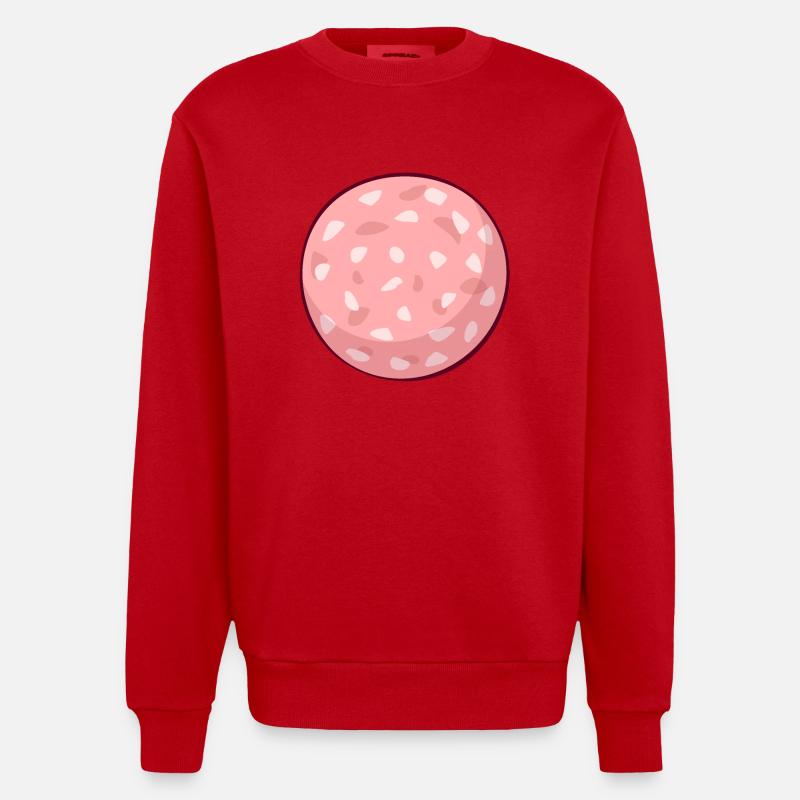 Fleischwurst Kostüm Fleischer Fleisch Wurst - Heavyweight Oversized Organic Crew Neck Made in EU - Rot