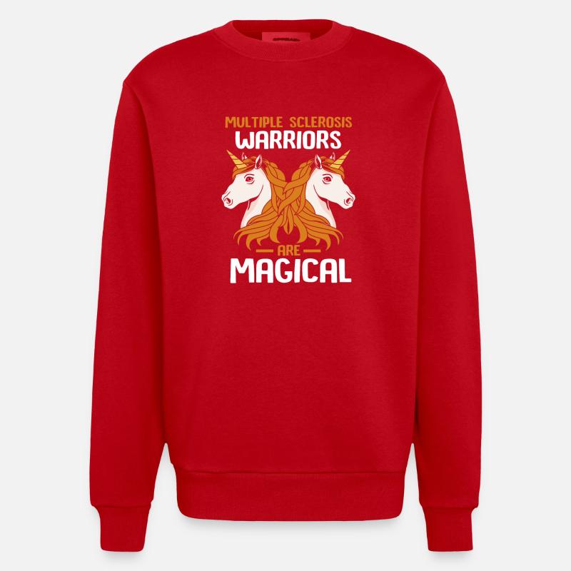 Multiple Sklerose MS - Heavyweight Oversized Organic Crew Neck Made in EU - Rot