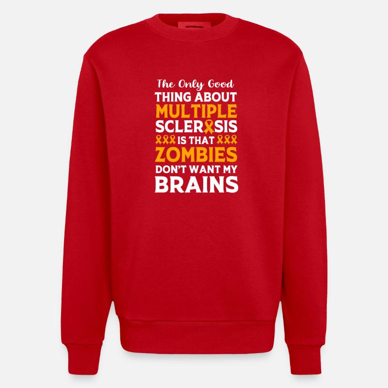 Multiple Sklerose MS - Heavyweight Oversized Organic Crew Neck Made in EU - Rot