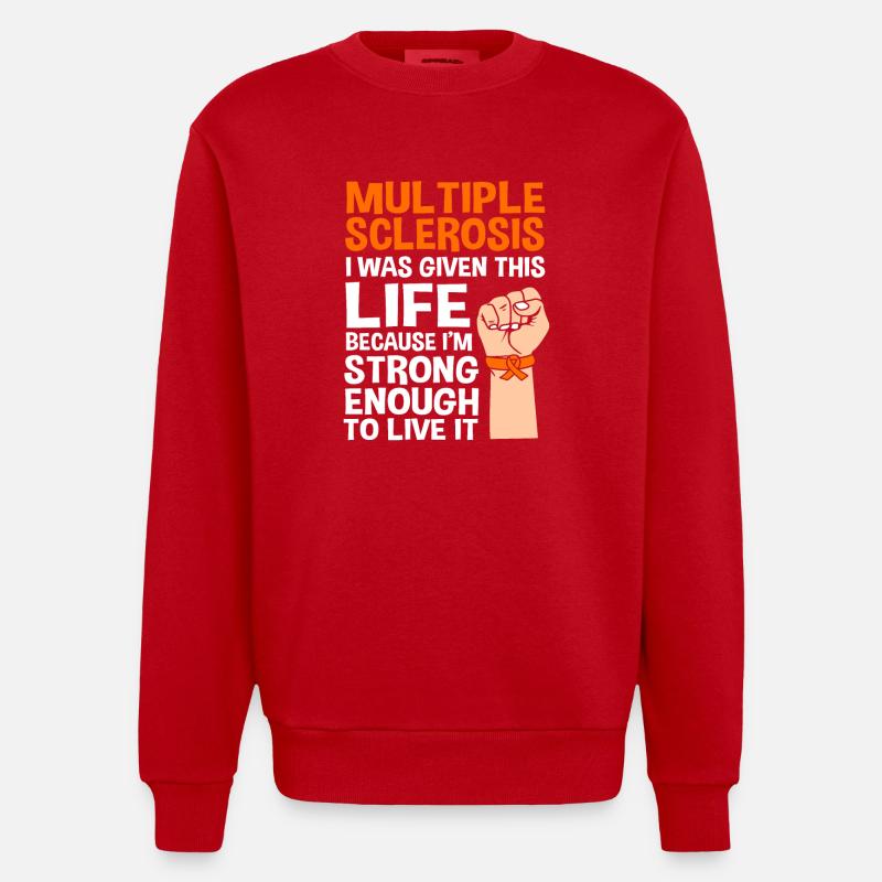 Multiple Sklerose MS - Heavyweight Oversized Organic Crew Neck Made in EU - Rot