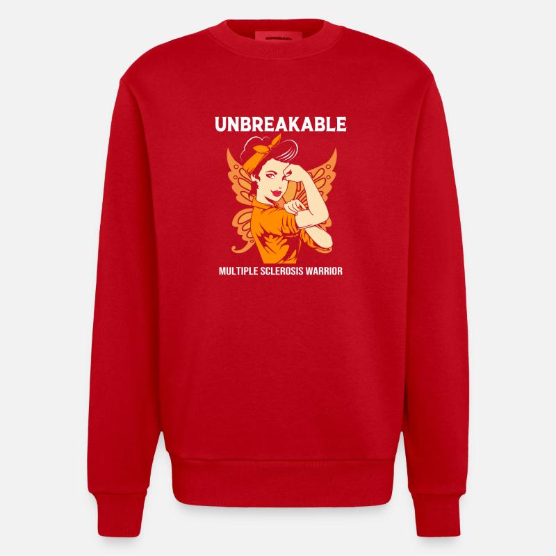 Multiple Sklerose MS - Heavyweight Oversized Organic Crew Neck Made in EU - Rot