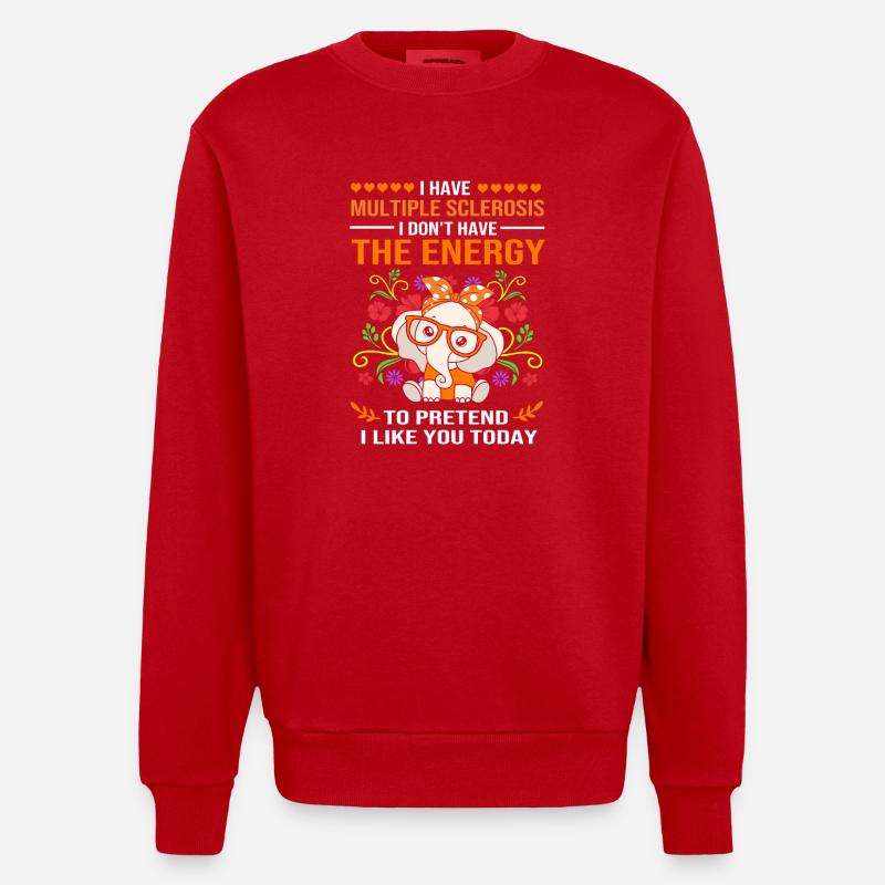 Sclérose en plaques SEP - Sweat bio épais oversize fabriqué en UE - rouge