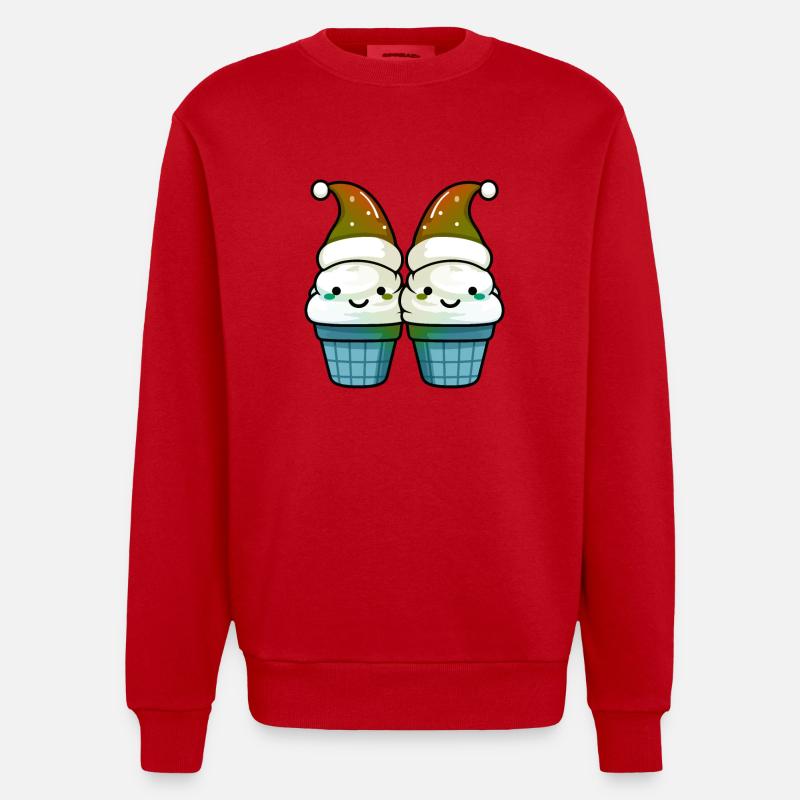 Glace de Noël délicieuse - Sweat bio épais oversize fabriqué en UE - rouge