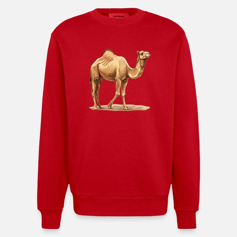 Chameau Kamele Kamel - Sweat bio épais oversize fabriqué en UE - rouge