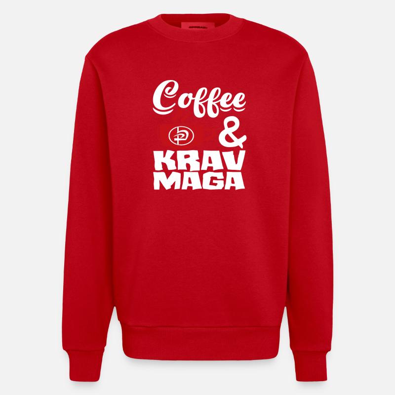 Café Krav Maga - Sweat bio épais oversize fabriqué en UE - rouge