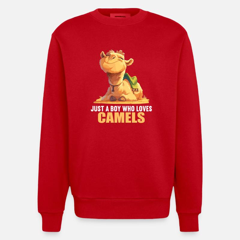 Camel Kamele Kamel - Heavyweight Oversized Organic Crew Neck Made in EU - Rot