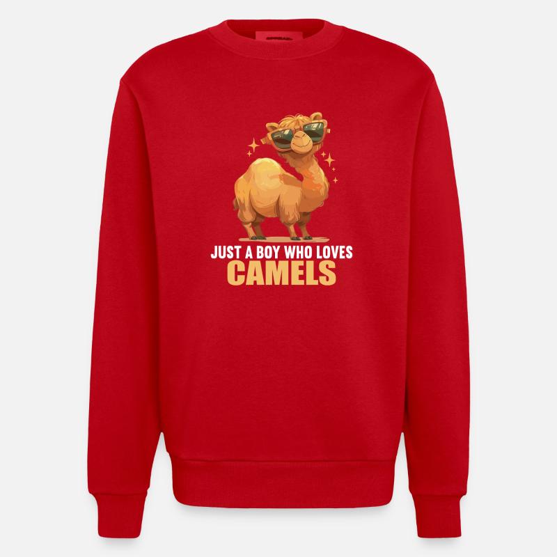 Camel Kamele Kamel - Heavyweight Oversized Organic Crew Neck Made in EU - Rot