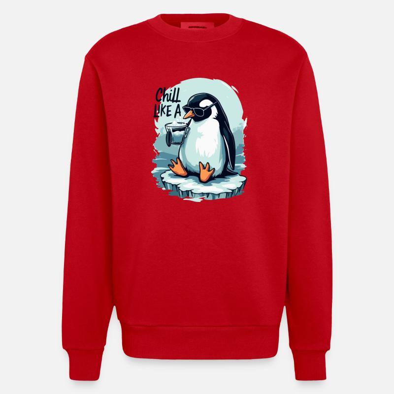 PINGOUIN - Sweat bio épais oversize fabriqué en UE - rouge