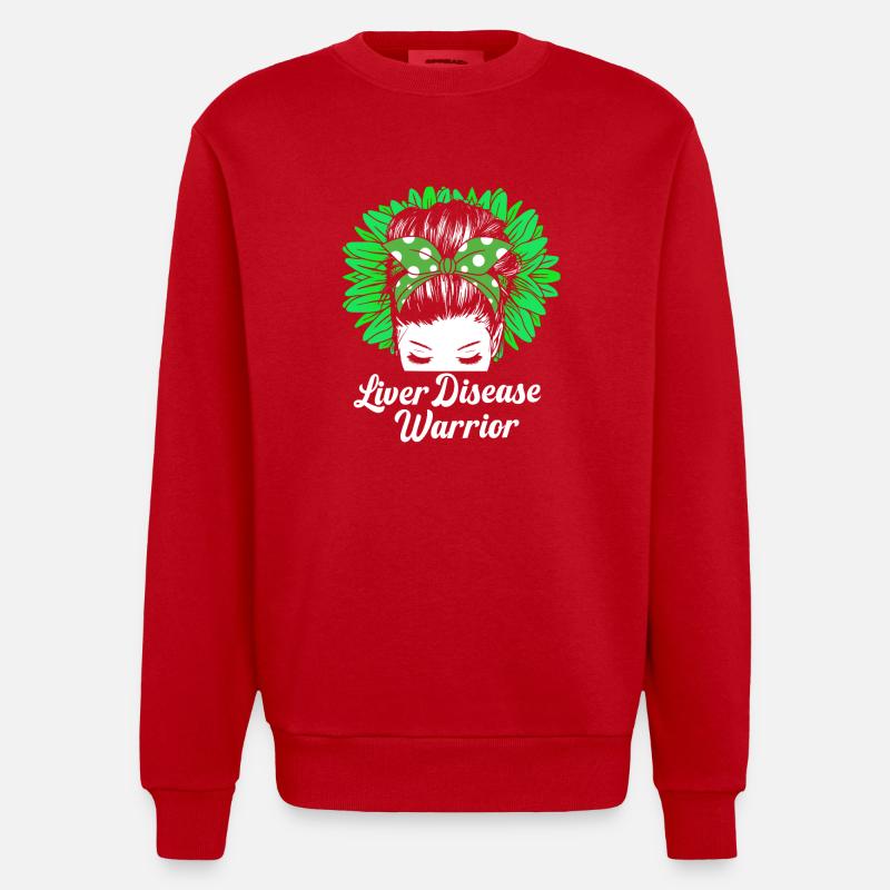 Lebererkrankung - Heavyweight Oversized Organic Crew Neck Made in EU - Rot