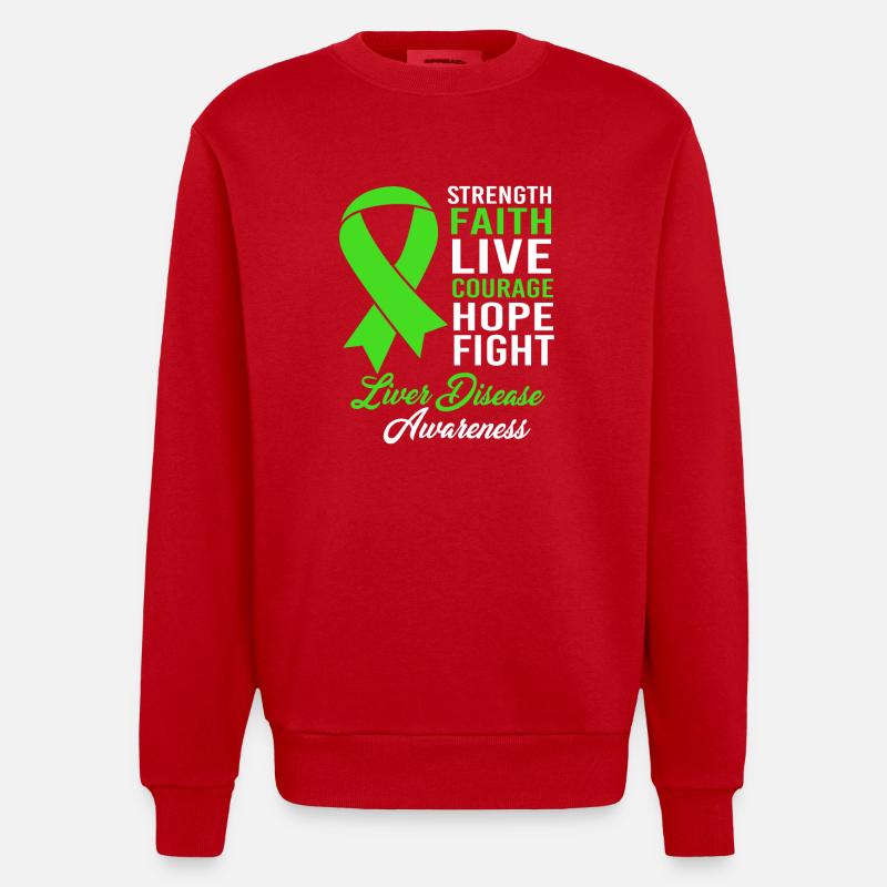 Lebererkrankung - Heavyweight Oversized Organic Crew Neck Made in EU - Rot