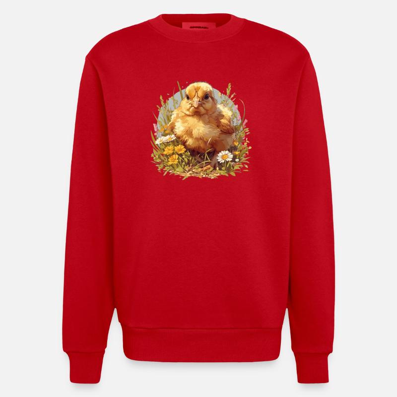 Coq Coqs Coq - Sweat bio épais oversize fabriqué en UE - rouge