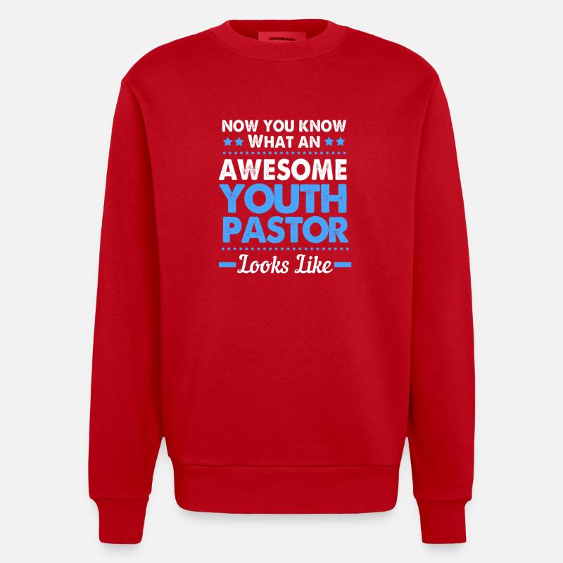 Pasteur des jeunes - Sweat bio épais oversize fabriqué en UE - rouge