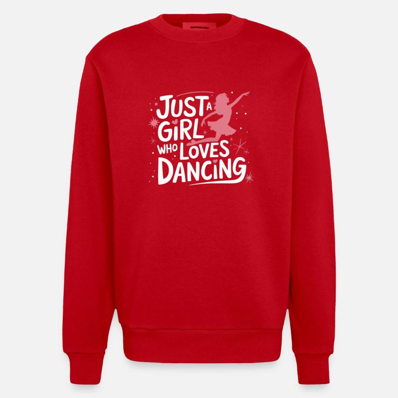 Dancing Dancers Dancing - Heavyweight Oversized Organic Crew Neck Made in EU - red