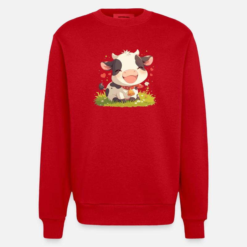 Vaches Vache - Sweat bio épais oversize fabriqué en UE - rouge