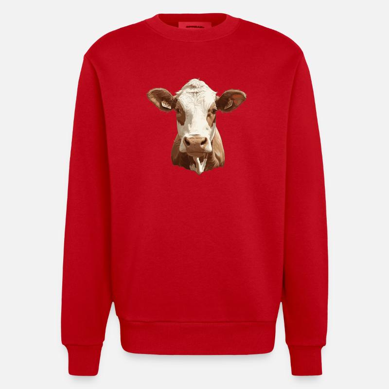 Vaches Vache - Sweat bio épais oversize fabriqué en UE - rouge