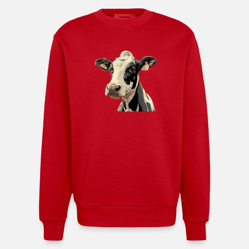 Vaches Vache - Sweat bio épais oversize fabriqué en UE - rouge