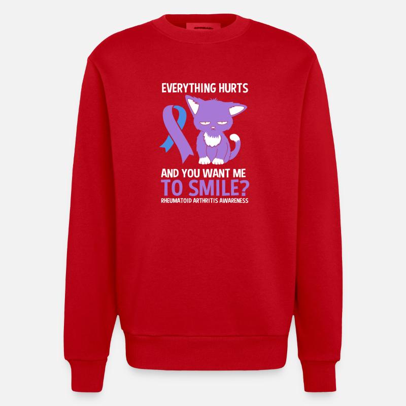 Rheuma Arthritis - Heavyweight Oversized Organic Crew Neck Made in EU - Rot