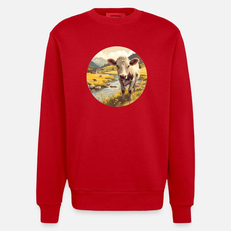 Vaches Vache - Sweat bio épais oversize fabriqué en UE - rouge