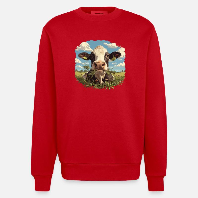 Vaches Vache - Sweat bio épais oversize fabriqué en UE - rouge