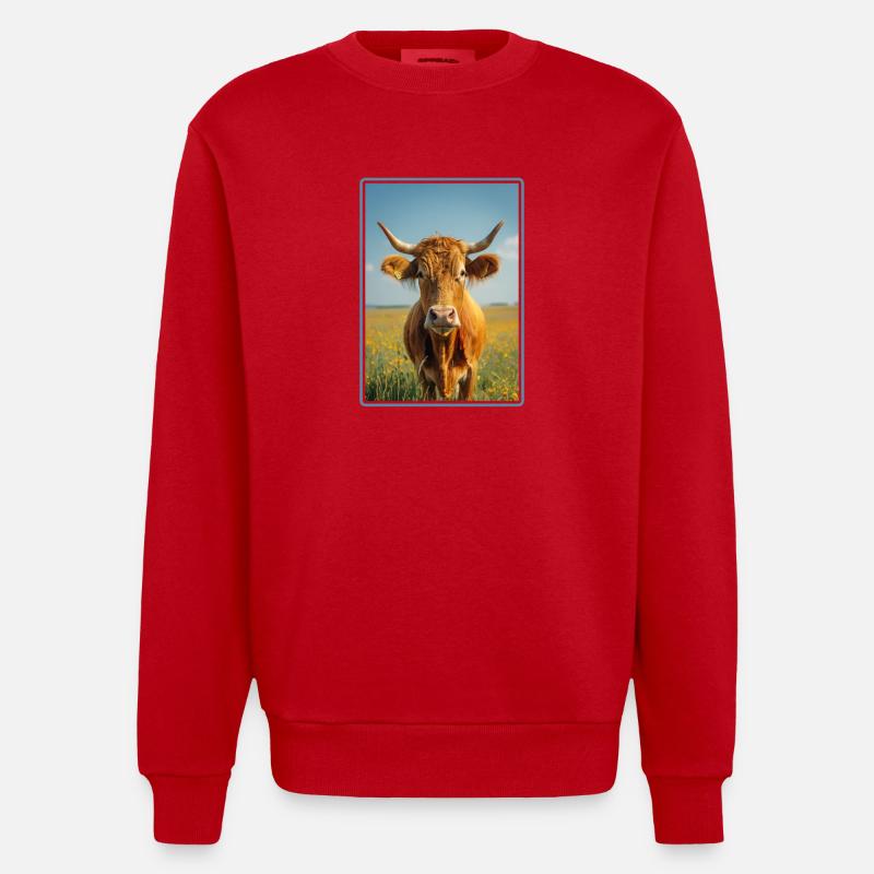 Vaches Vache - Sweat bio épais oversize fabriqué en UE - rouge