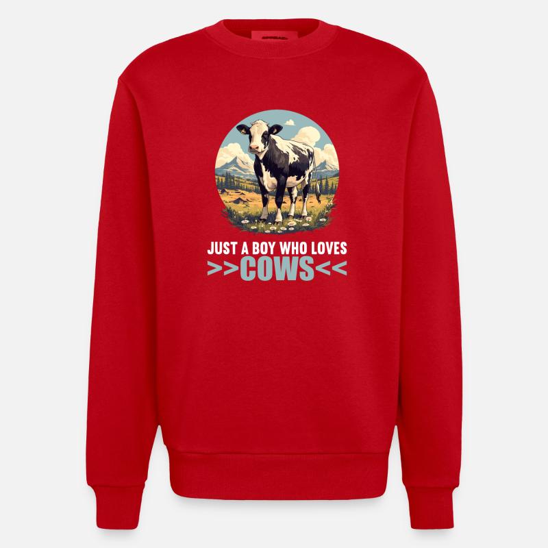 Vaches Vache - Sweat bio épais oversize fabriqué en UE - rouge