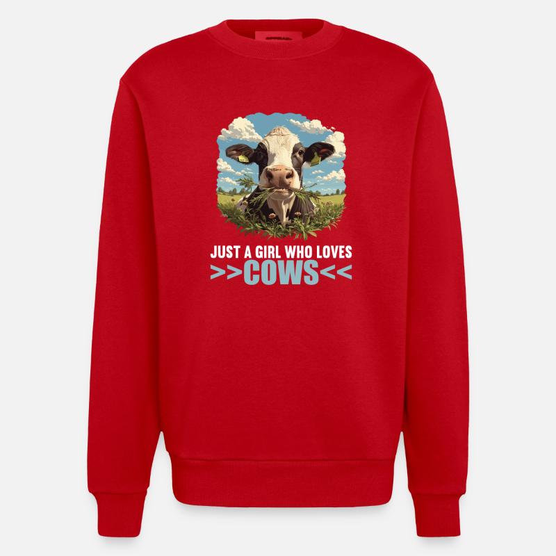 Kühe Kuh - Heavyweight Oversized Organic Crew Neck Made in EU - Rot