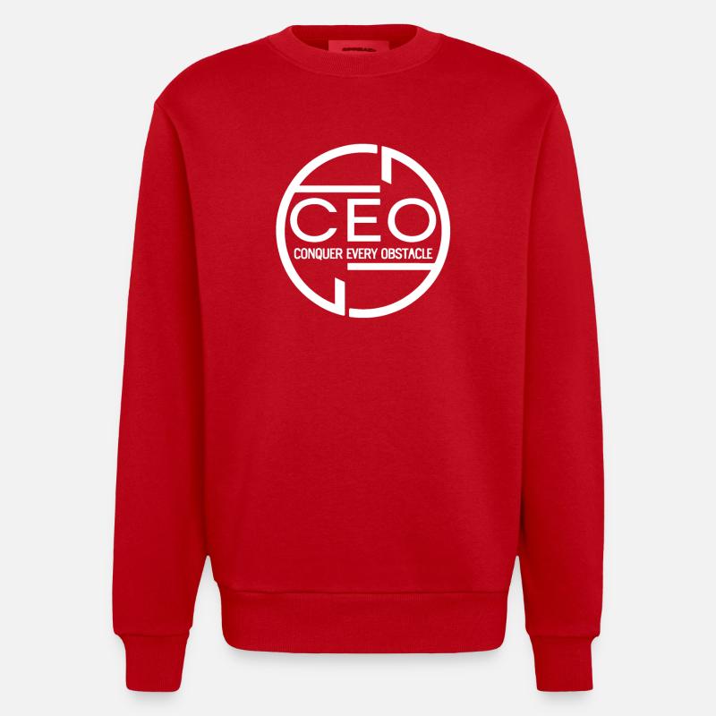 CEO: Conquer Every Obstacle - Heavyweight Oversized Organic Crew Neck Made in EU - red