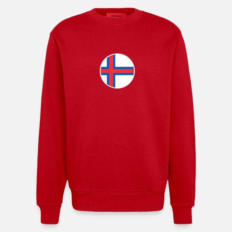 Îles Féroé Drapeau féroïen - Sweat bio épais oversize fabriqué en UE - rouge