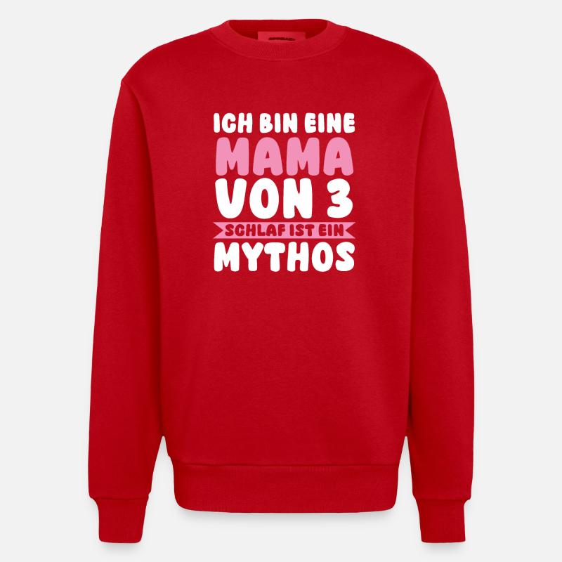 Maman de 3 enfants - Sweat bio épais oversize fabriqué en UE - rouge