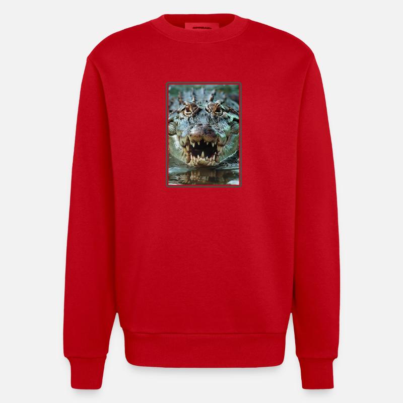 Crocodiles Crocodile - Sweat bio épais oversize fabriqué en UE - rouge