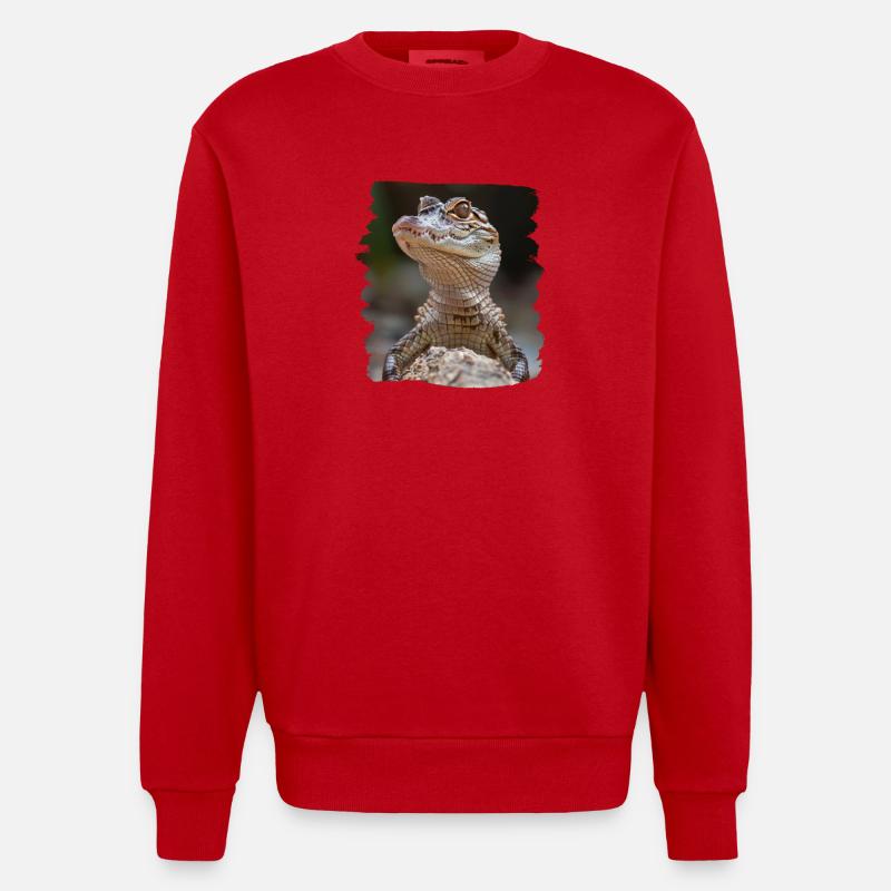 Crocodiles Crocodile - Sweat bio épais oversize fabriqué en UE - rouge