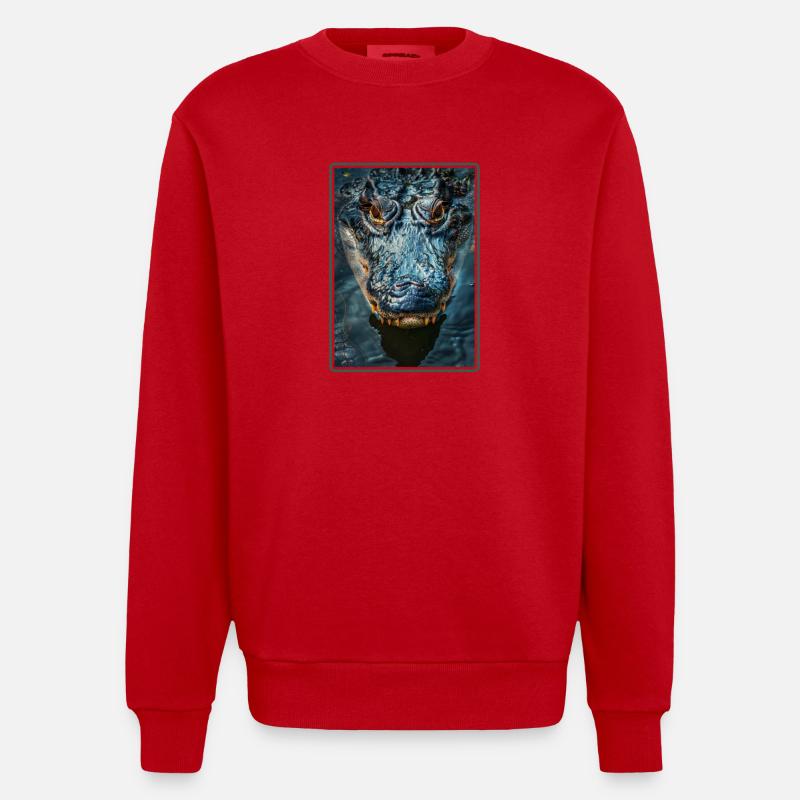 Crocodiles Crocodile - Sweat bio épais oversize fabriqué en UE - rouge