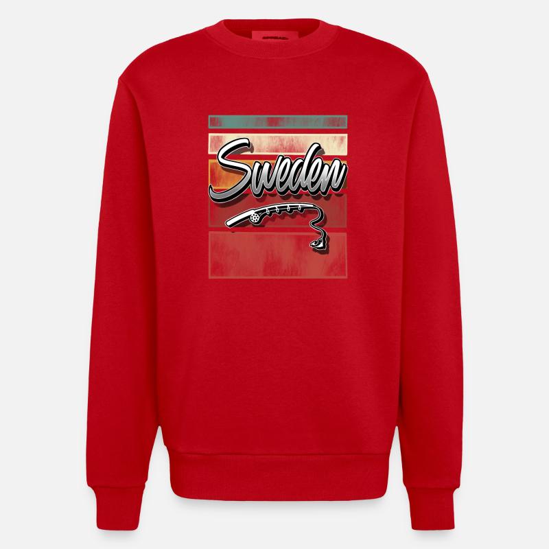 Suède Pêche Pêche - Sweat bio épais oversize fabriqué en UE - rouge