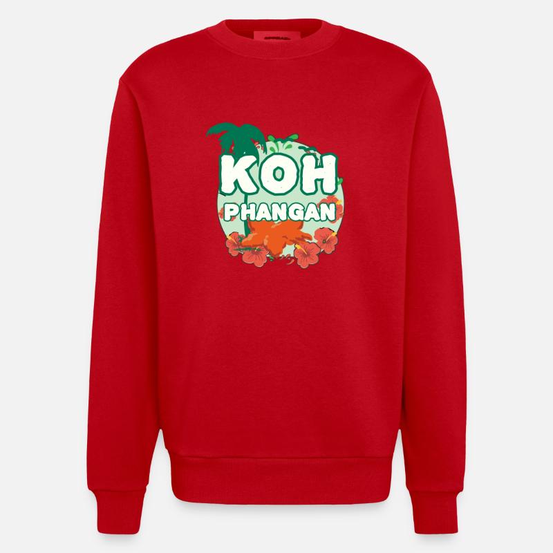 K8h Île de Pha-ngan - Sweat bio épais oversize fabriqué en UE - rouge