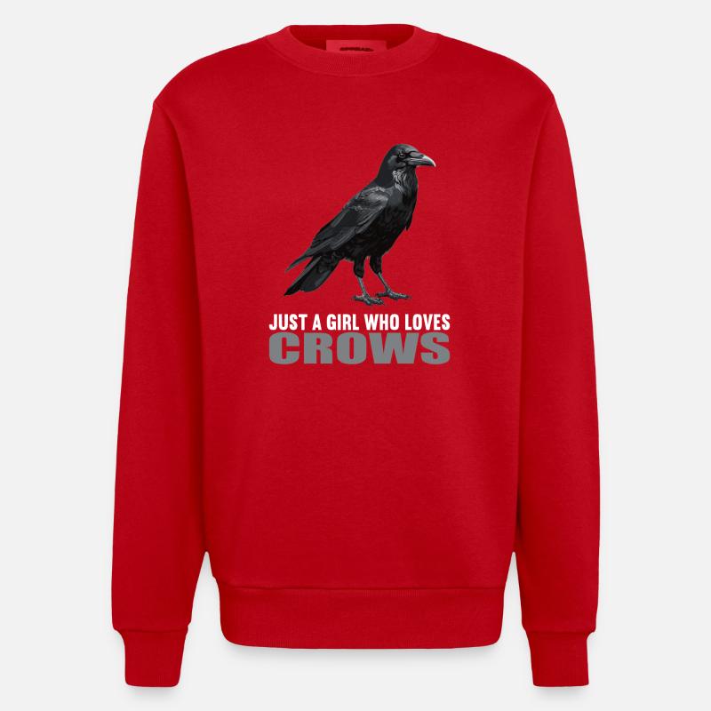 Krähen Krähe - Heavyweight Oversized Organic Crew Neck Made in EU - Rot