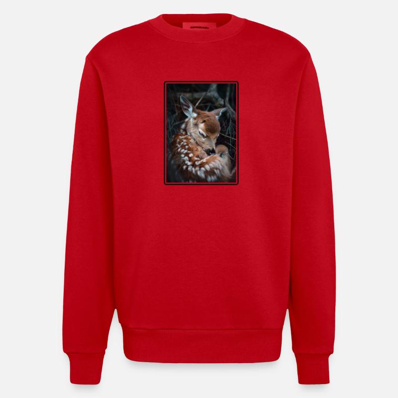 Hirsche Hirsch - Heavyweight Oversized Organic Crew Neck Made in EU - Rot