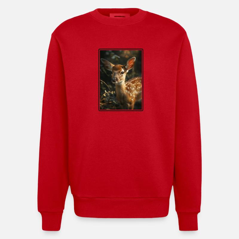 Hirsche Hirsch - Heavyweight Oversized Organic Crew Neck Made in EU - Rot