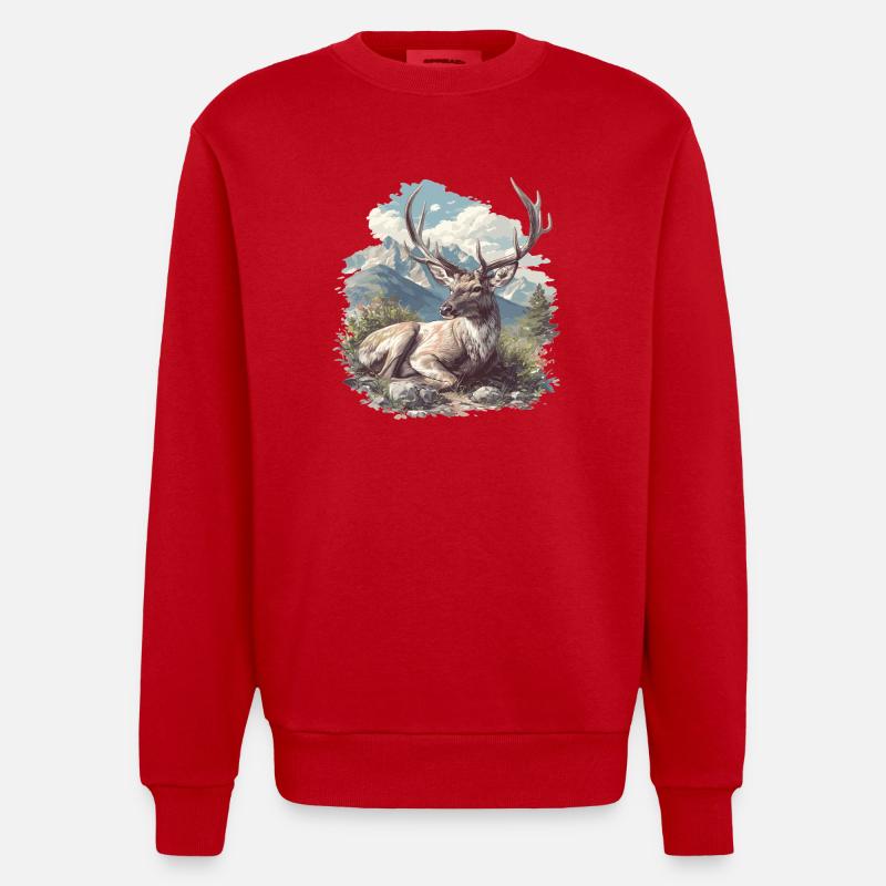 Cerf Cerf - Sweat bio épais oversize fabriqué en UE - rouge