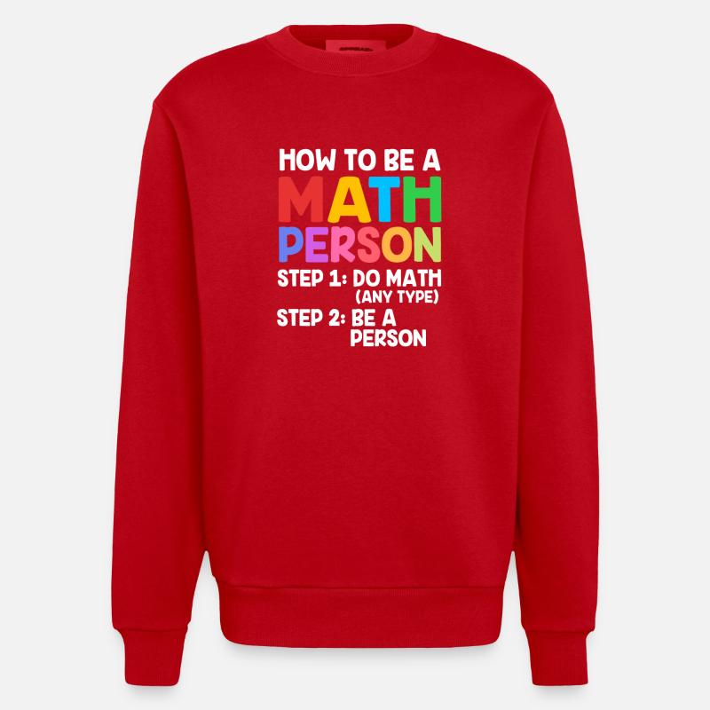 Mathematik - Heavyweight Oversized Organic Crew Neck Made in EU - Rot