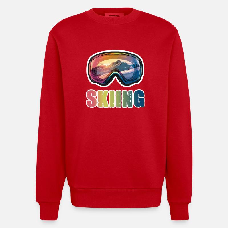 Masque de ski Ski Ski - Sweat bio épais oversize fabriqué en UE - rouge