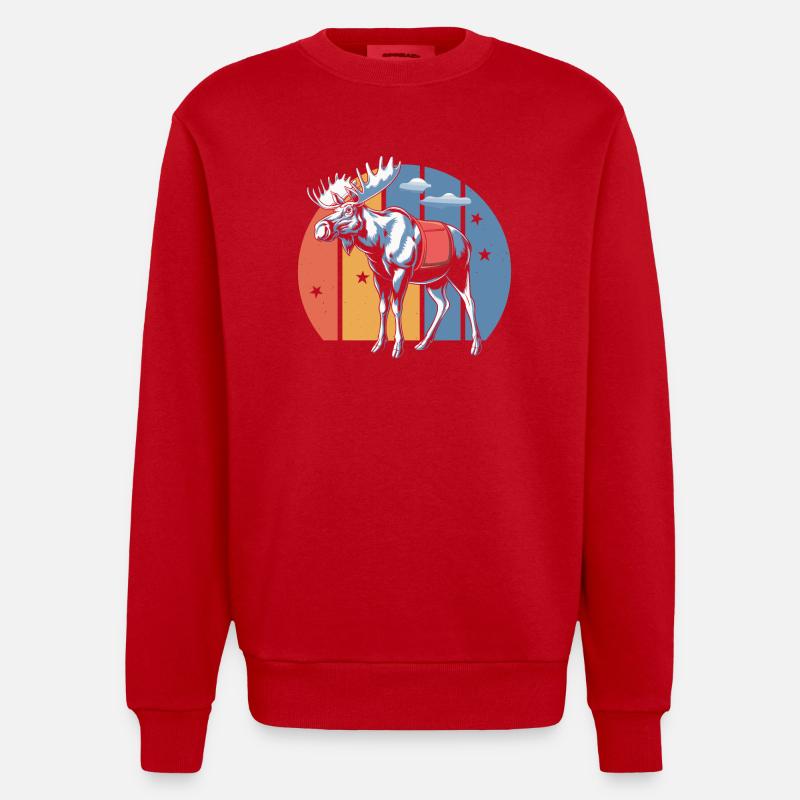 Elch - Heavyweight Oversized Organic Crew Neck Made in EU - Rot