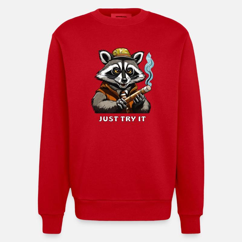 JOINT DE RATON LAVEUR, ESSAYEZ-LE - Sweat bio épais oversize fabriqué en UE - rouge