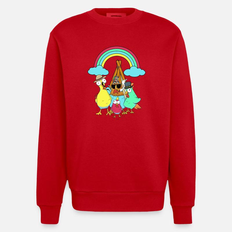 Hippie Tipi Kyllinger Hippies Kylling - Heavyweight Oversized Organic Crew Neck produsert i EU - rød