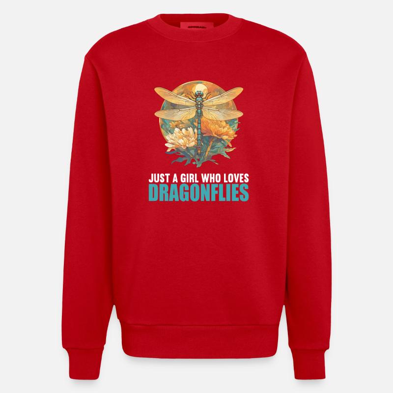 Libellules Libellule - Sweat bio épais oversize fabriqué en UE - rouge