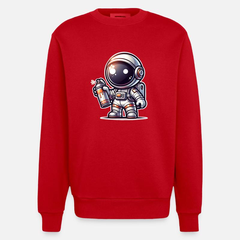 Pulvérisateur de graffitis astronaute - Sweat bio épais oversize fabriqué en UE - rouge