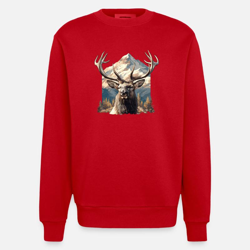 Moose Moose - Heavyweight Oversized Organic Crew Neck Made in EU - red
