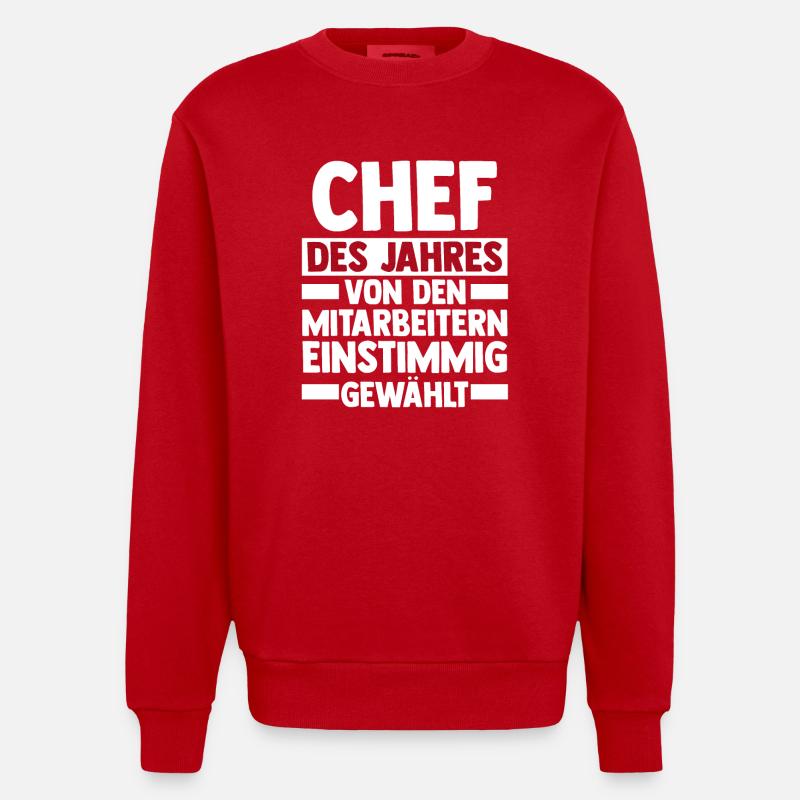Teamleiter Chef Abschied - Heavyweight Oversized Organic Crew Neck Made in EU - Rot