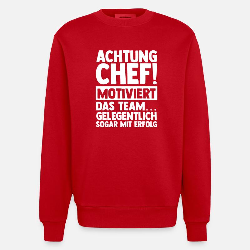 Teamleiter Chef Abschied - Heavyweight Oversized Organic Crew Neck Made in EU - Rot